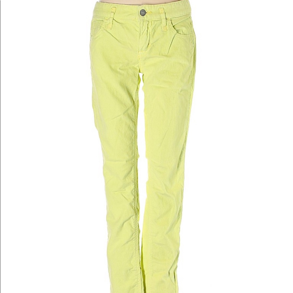 Free People Yellow Corduroy Jeans Size 26